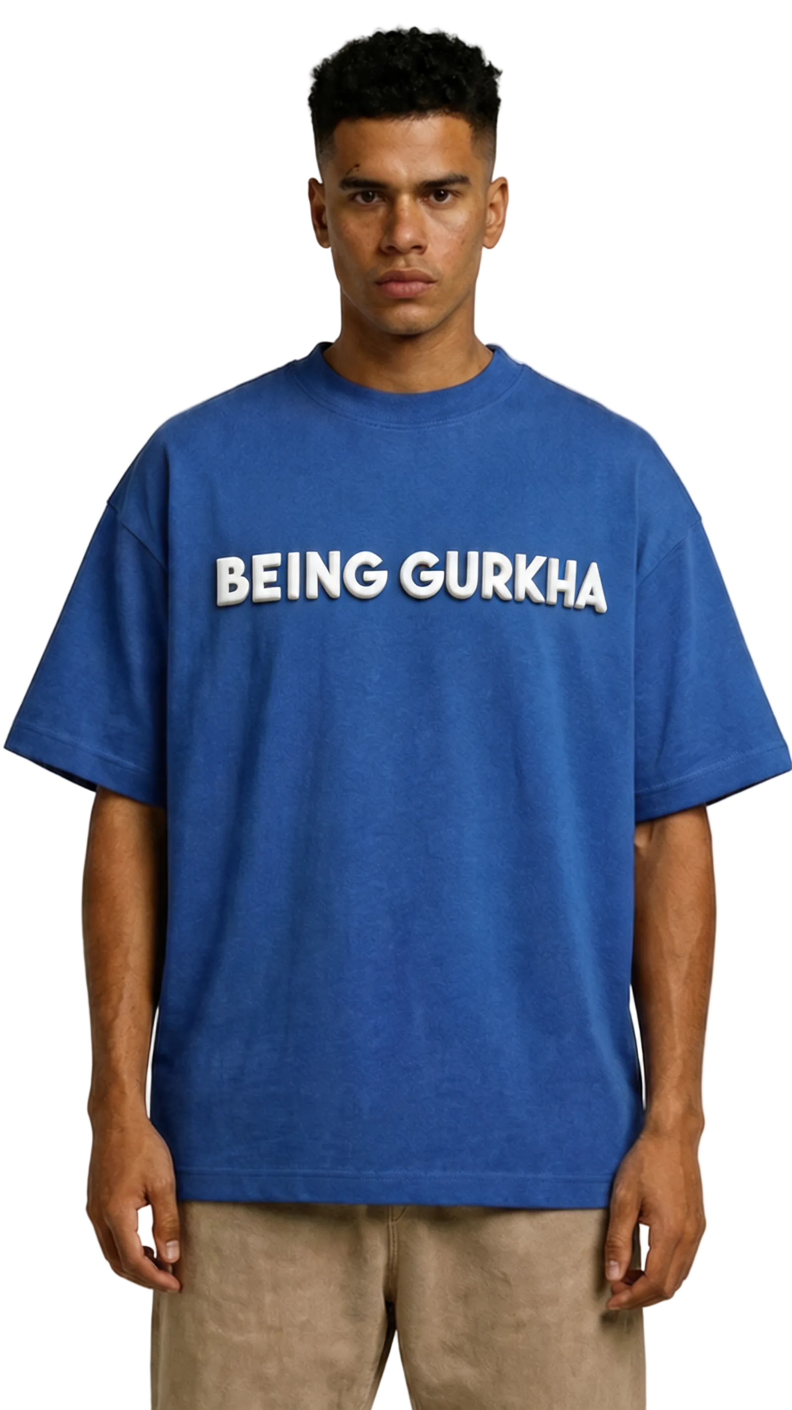 Being Gurkha Shrine of the Unbroken T-Shirt — Gurkha warrior heritage graphic tee, premium heavyweight cotton