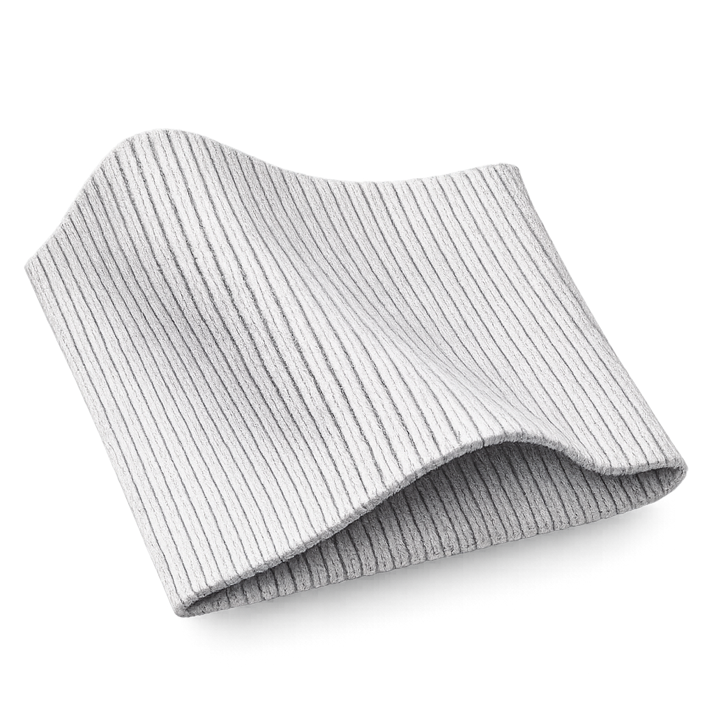 Ribbed neck cuff and waist